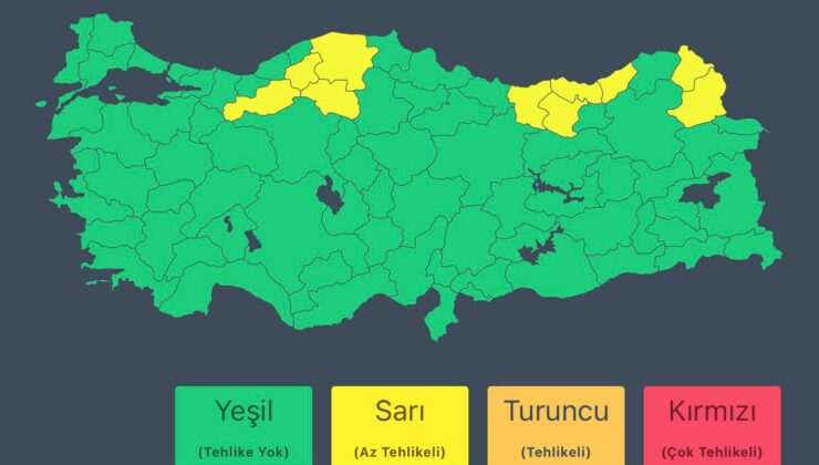 İçişleri Bakanlığı Ve Meteoroloji’den Çok Sayıda İl İçin Kuvvetli Sağanak Yağış Uyarısı